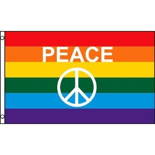Flaglink 90*150cm Peace Anti-war Signs Rainbow Flags Banner