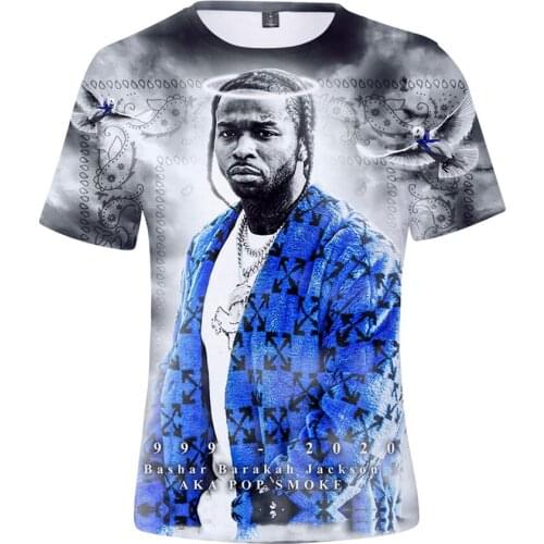 Pop Singer Smoke 3D Printed T-Shirt Unisex Fashion Casual Harajuku Summer Round-neck Short Sleeve Streetwear Oversized Top Tees