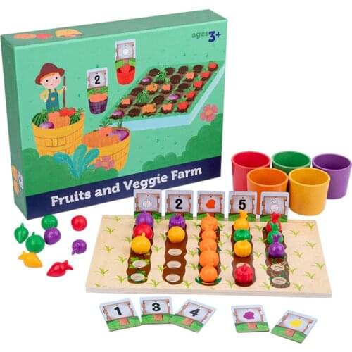 Farm Sorting Game Montessori Educational Wooden Toys Math Busyboard for Baby Color Shape Matching Game Kids Early Learning Toy