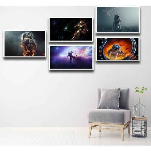 RELIABLI ART Funny Space Canvas Paintings Black White Posters and Prints Home Boys Room Wall Pictures Room Decoration