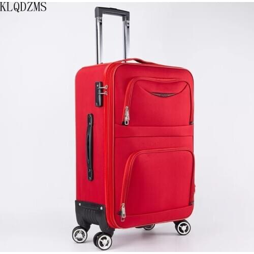 KLQDZMS Oxford 20’’22’’24’’26’’28 Inch Classic Suitcase Carry On Spinner Wheels Multifunctional Colorful Trolley Luggage