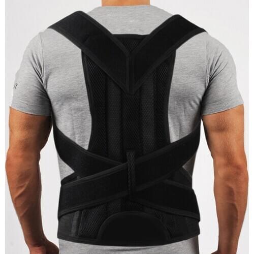 Lumbar Orthosis Correction Corrector Back Brace Lumbar Scoliosis Spine Support Brace Private Label Black Color for Reduce Pain