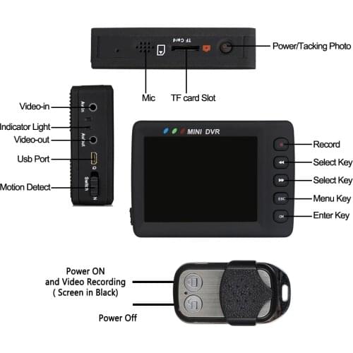KS-750A HD 480P Cam Video Recorder Surveillance Security portable DVR HD pocket DVR video recorder