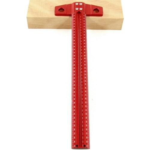 Luxury Aluminum Alloy Hole Ruler 1mm High Precision Line Scribing Ruler Woodworking T-shaped Crossed Line Marking Gauge