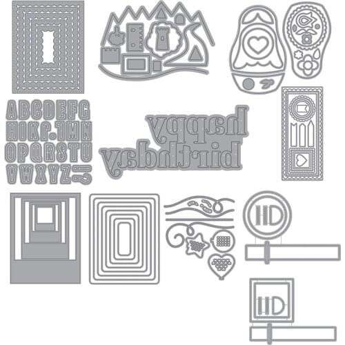 Lovely Matryoshka Alphabets Metal Cutting Dies For Scrapbooking Craft Die Cut Card Making Embossing Stencil Photo Albums