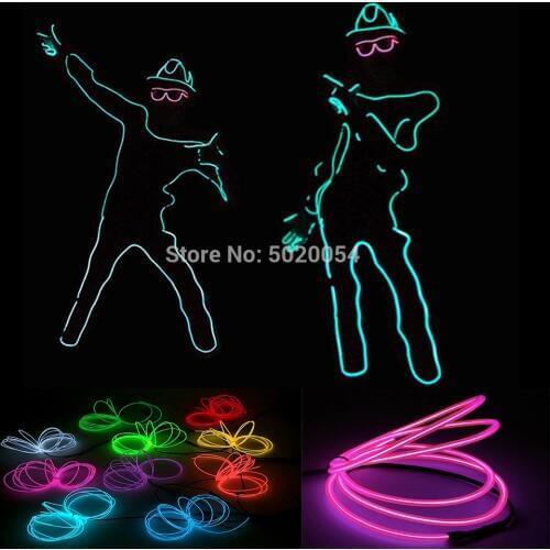 Fashion Clothing Glow In Dark EL Wire Costume Halloween Glowing Party Cloting Led Luminous Light Up Dance Costume