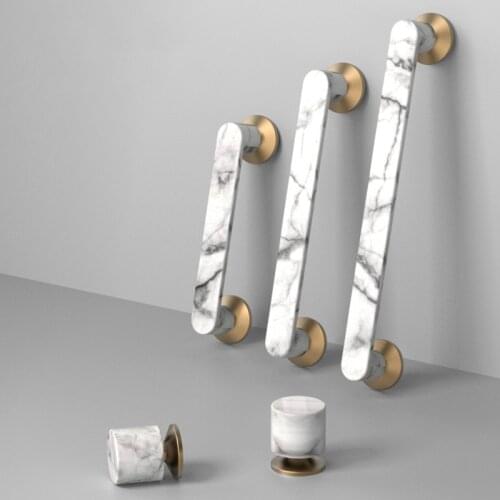 Marble Roman Style Cabinet Pulls Luxury Drawer Knobs and Handles Wardrobe Door Handle European Furniture Handle Hardware