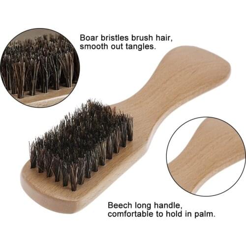 Men Hair Bristle Beard Mustache Brush Hard Wood Handle Comb Shaving Brush For Beard Hair Mustaches Beard Hair Comb Maquiagem