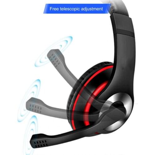 GM-005 Headphone 3.5mm Jack Noise Reduction Retractable Wired Earphone with Mic Reliable and Durable for Gaming Home Office