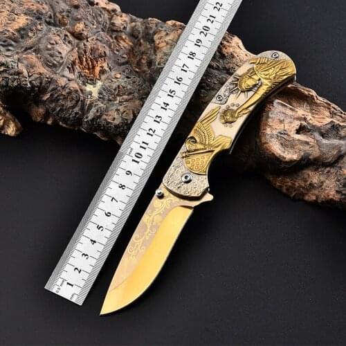 Stainless steel outdoor folding survival rescue high hardness multifunctional self defense jungle hunting tool knife