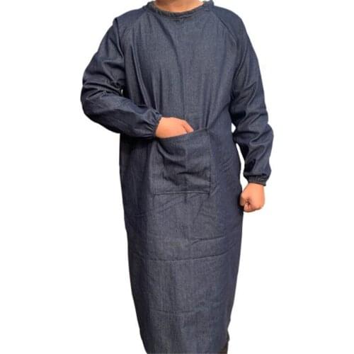 New Adult Increase Thickening Denim Dust Isolation Hood Long Sleeved Apron Welding Workers Work Clothes Big Scorpion