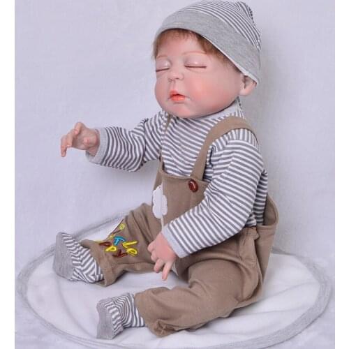 Handmade Full Silicone Vinyl Reborn Dolls Red Skin 23 Inch Boy Babies Playmates Realistic 57 cm Asleep Baby Reborn Doll Toys