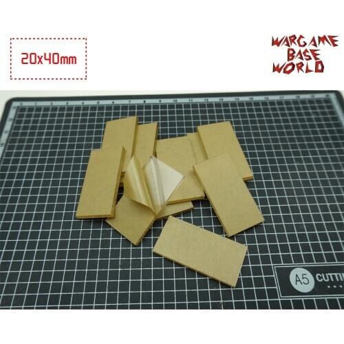 TRANSPARENT / CLEAR BASES for Miniatures - Rectangle 20x40mm Clear Bases