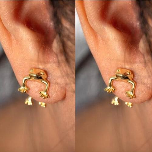 3D MINI Frog Stud Earrings for Women Animal Gothic Toad Piercing Female Girls Retro Punk Creative Jewelry Gift Brincos