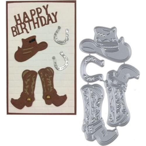 Hat And Shoes Metal Cut Dies Stencils for Scrapbooking Stamp/Photo Album Decorative Embossing DIY Paper Cards