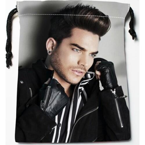 Adam Lambert Drawstring Bags HD Print 18X22CM New Arrival Soft Satin Fabric Resuable Storage Clothes Bag Shoes Bags 0519