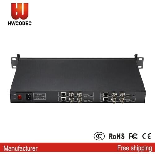 HWCODEC H3448B 4 Channels HDMI Video Encoder H.264 MPEG-4 IPTV Encoder Support P2P SRT RTMPS RTSP RTMP RTP and OEM/ ODM/ SDK