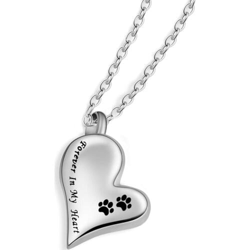 X083 In Stock! Pet Cremation Jewelry Hot Seller Stainless Steel Cremation Pendant Forever In My Heart Dog/ Cat Ashes Holder