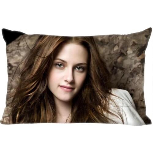 Hot Sale Kristen Stewart Rectangle Pillowcase Custom Home textile Zipper Pillowcase Pillow Cover Size 45*35cm (one side) Print