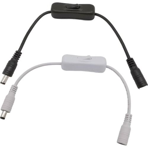 1/2/5Pcs Light Switch DC 12V Male Female Power Cable DC Connector 5.5x2.1mm ON OFF Inline 304 Switch for LED Strip Light