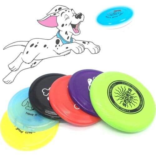 1pcs Plastic Flying Saucer Dog Toy Pet Game Flying Discs Resistant Chew Funny Puppy Training Toy Interactive Saucer Random Color