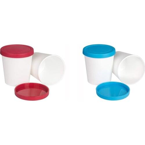 2Pcs Premium Ice Cream Containers (1 Quart) Perfect Freezer Storage Tubs with Lids for Ice Cream, Sorbet and Gelato