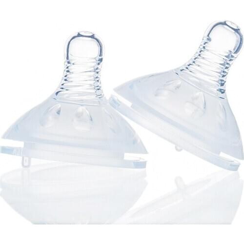 50 Pcs Thick Silicone Bionic Wide Mouth Scrub Replacement Nipple for Newborn Infant Baby Boy Girl Feeding Bottle