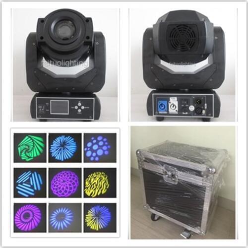 6pcs Led moving head gobo light projector 90w moving head dj lights flight case