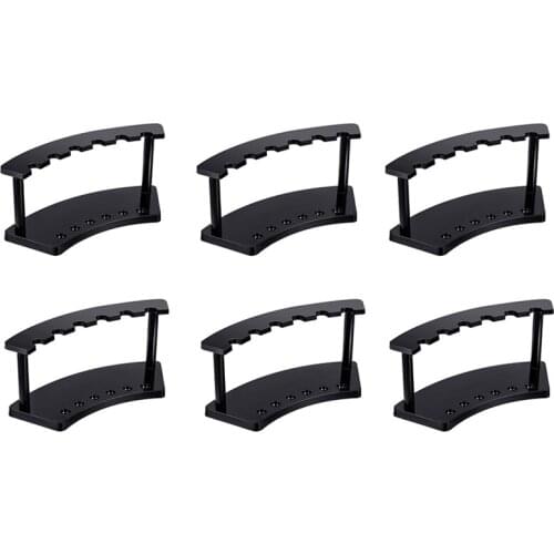 6Pcs Plastic Pen Holder Display Stand 6-Slots Pen Display Stand Eyebrow Pen Stand Makeup Brush Rack Organizer (Black)