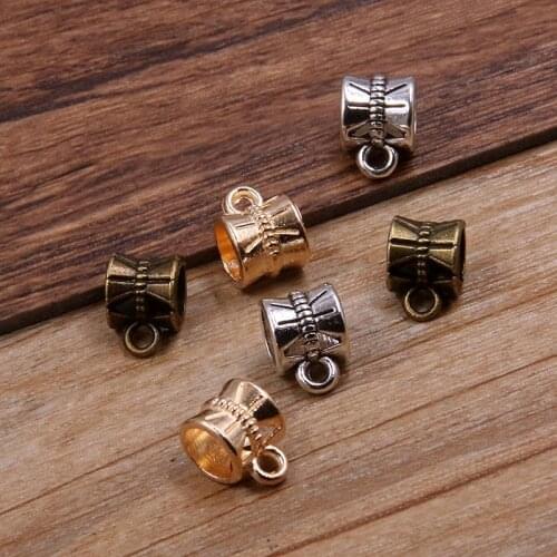 40pcs 6*7*9mm Two Color Small Openwork Bow Bead Spacer Bead Charms For Diy Beaded Bracelets Jewelry Handmade Making
