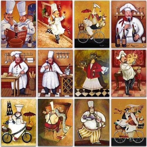 5D DIY Diamond Painting Cartoon chef cooking home decor Full Square&Round Diamond mosaic Diamond embroidery Cross stitch paint