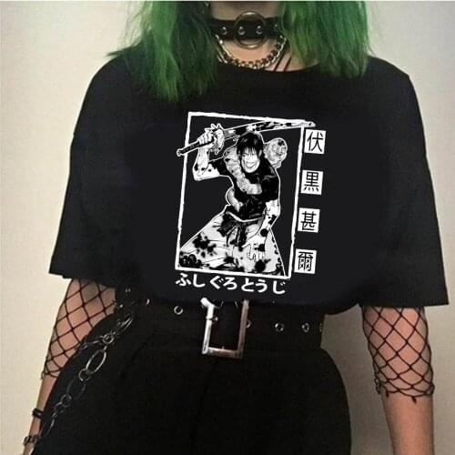 Anime Jujutsu Kaisen T-shirt Men Fushiguro Megumi Funny Tee Hip Hop Top Male