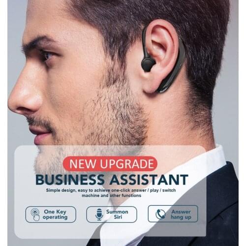 H500 Bluetooth5.0 Drive Earphone Wireless Hook Earpiece Sport Business Waterproof Headphone HD Call Headset Manual Adjustment