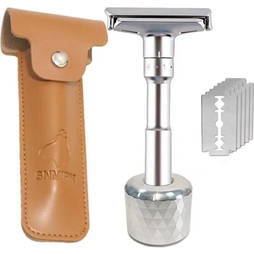 Safety Razor straight razor For Men Adjustable Close Shaving Classic Double Edge Razor blades knife replacement shaving set