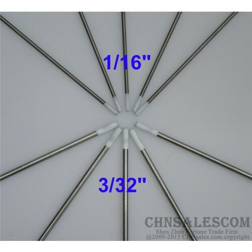 CHNsalescom 10 pcs WZ8 1/16"X6" 3/32"X6" Zirconiated Tungsten Electrode White