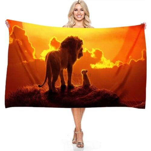 Disney Baby Simba Lion King Bath Towels Bathroom Beach Towel Microfiber Swimming Towel for Adult Childrens Gifts 140x180cm Size