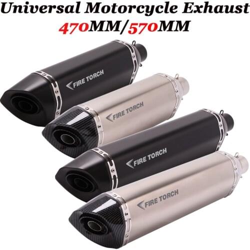 470MM 570MM Motorcycle Universail Silencer Exhaust System Silp On 51mm Muffler With DB Killer For RC200 CB125R CBR500 NC750X R25