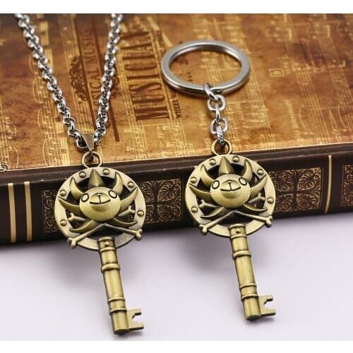 HSIC 10pcs/lot Wholesale Anime One Piece Keychain Thousand Sunny Key Ring Tone Metal Alloy Keychains Skull Jewelry HC12164