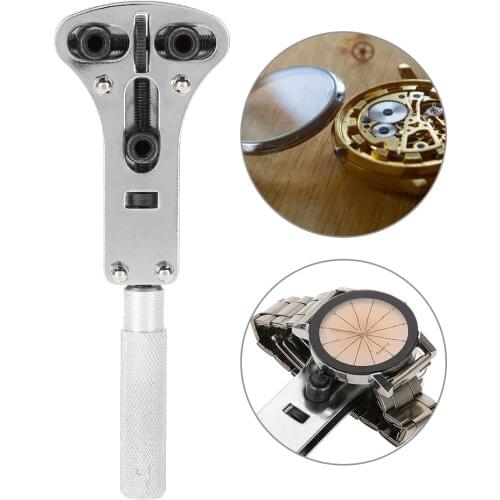 Alloy Steel Adjustable Screw Watch Back Case Opener Cover Remover Repair Tool Set