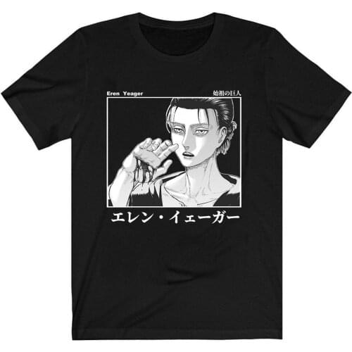 Attack on Titan AOT T-Shirt Men Cotton T Shirt Anime Eren Yeager Clothes Tops Tees Camiseta Camiseta