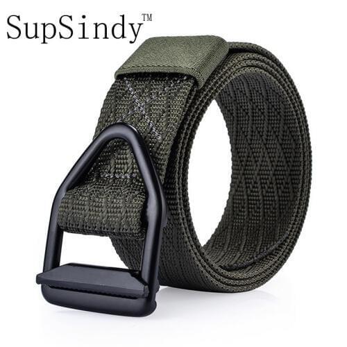 SupSindy Canvas belt Alloy bullet buckle nylon military men belt Army tactical belts for Men best quality Male strap Army green