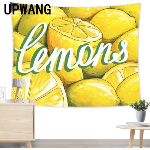 Lemon Tapestry Wall Hanging Sandy Beach Picnic Rug Camping Tent Sleeping Pad Home Decor Bedspread Sheet Wall Cloth