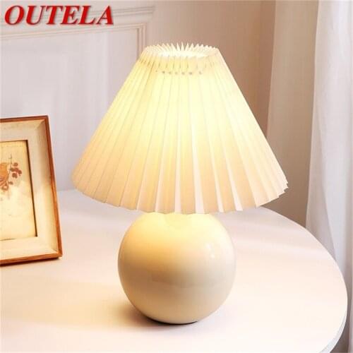 OUTELA Table Lamps Creative Ceramic LED Simple White Desk Light for Home Decoration