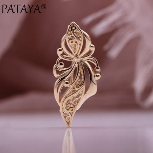 PATAYA New Women Wedding Unique Creative Modern Fashion Jewelry 585 Rose Gold Fine Hot Brooch Hollow Metal Unusual Boutonniere