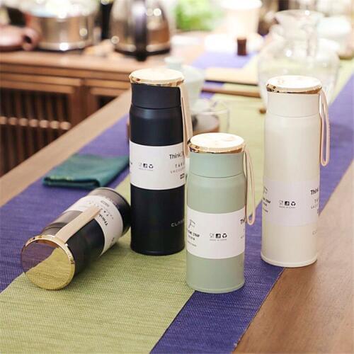 New Styles 310ml/450ml Lady' Lover Vacuum Flask 18/8 Stainless steel Thermos Water Bottle Portable Silica Gel Rope Thermals Cups