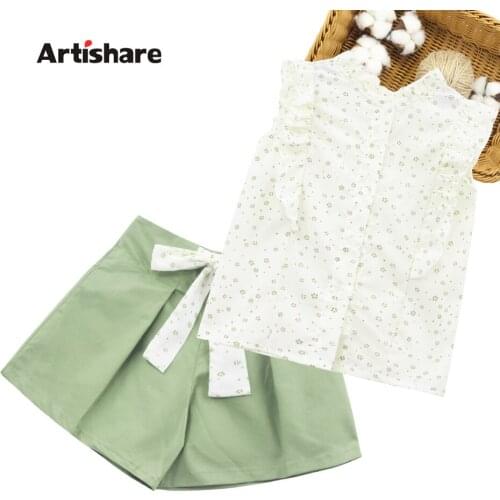 Girls Clothes Floral Vest + Short Clothing For Girls 2021 Newest Clothes Girl Summer Childrens Clothes Girl