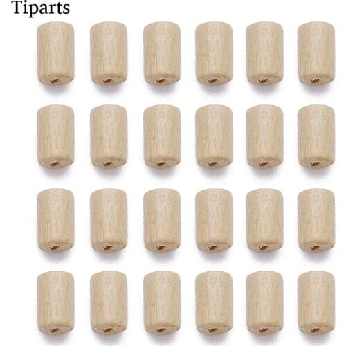 Wholesale 300pcs/lot Wooden Beads Cylindrical Shape Loose Spacer Column Wooden Beads For Diy Jewelry Makings Findings