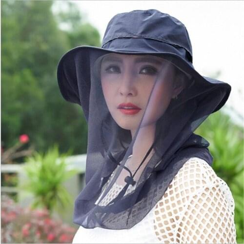 Outdoor Fishing Hat Bee keeping Insects Mosquito Net Prevention Cap Mesh Fishing Cap Outdoor Sunshade Lone Neck Head Cover