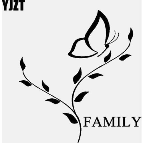 YJZT 14CM*15.2CM FAMILY Decor Car Sticker Vinyl Decal Black/Silver C3-2113