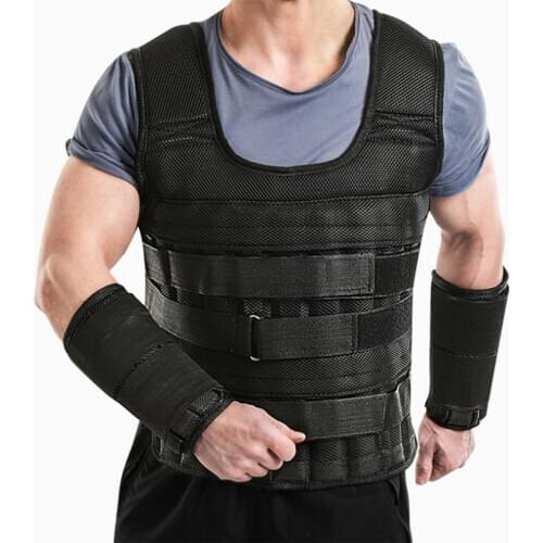 20KG Loading Weight Vest For Boxing Weight Training Workout Fitness Gym Equipment Adjustable Waistcoat Jacket Sand Clothing